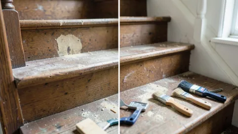 jak wyremontować stare drewniane schody