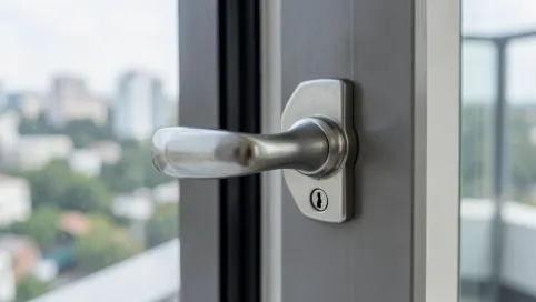 Klamka do drzwi balkonowych z zamkiem