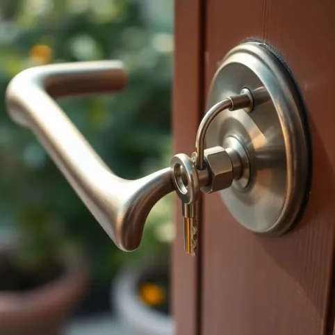 Klamka do drzwi tarasowych z kluczem