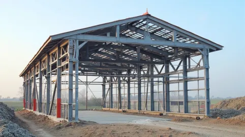 Konstrukcja stalowa dachu jednospadowego