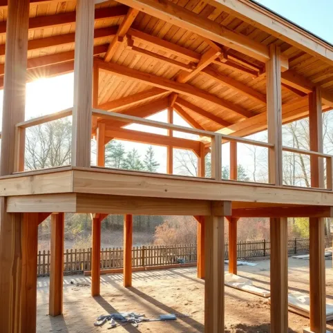 Konstrukcja tarasu drewnianego na słupach