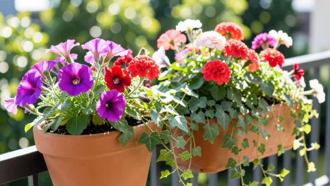 Kwiaty na balkon słoneczny aranżacje