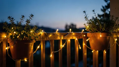 Lampki świąteczne na balkon na baterie