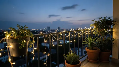 Lampki świąteczne na balkon solarne