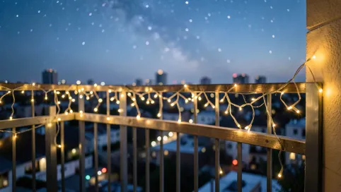Lampki świąteczne zewnętrzne na balkon