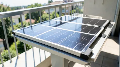 Małe panele słoneczne na balkon