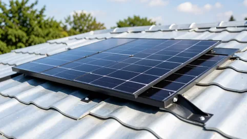 Montaż paneli fotowoltaicznych na dachu z blachodachówki