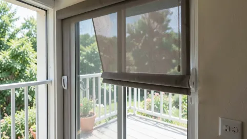 Moskitiera na drzwi tarasowe z roletą zewnętrzną