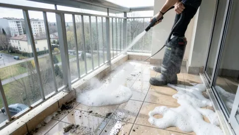 Mycie balkonu karcherem