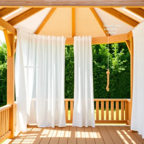 Na czym powiesić zasłony w altanie