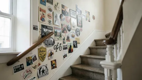 Naklejki na ścianę przy schodach