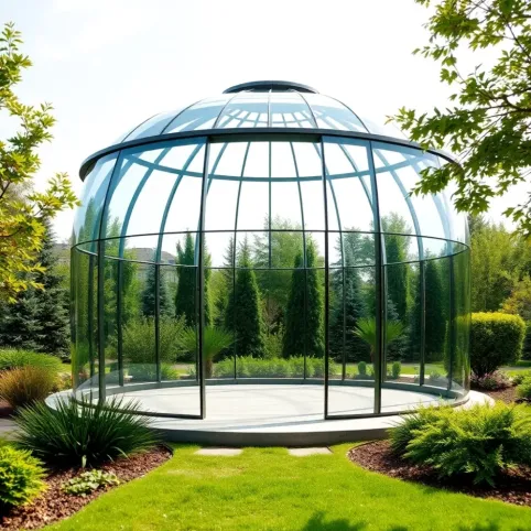 Nowoczesne altany szklane okrągłe
