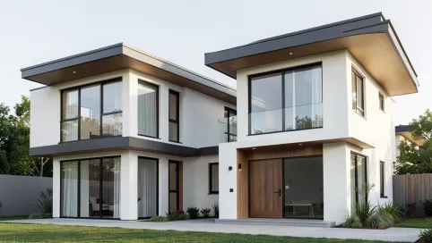 Nowoczesne domy piętrowe z płaskim dachem