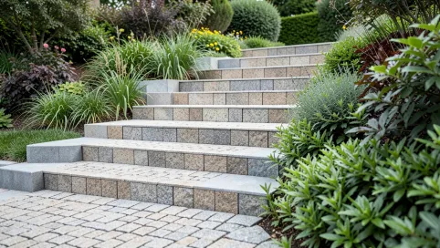 Nowoczesne schody z kostki brukowej