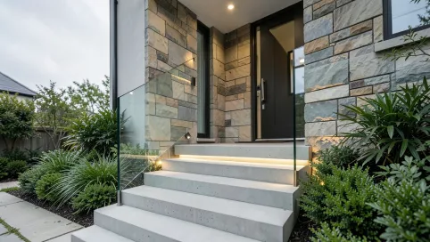 Nowoczesne schody zewnętrzne do domu