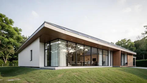 Nowoczesny dom z dachem jednospadowym