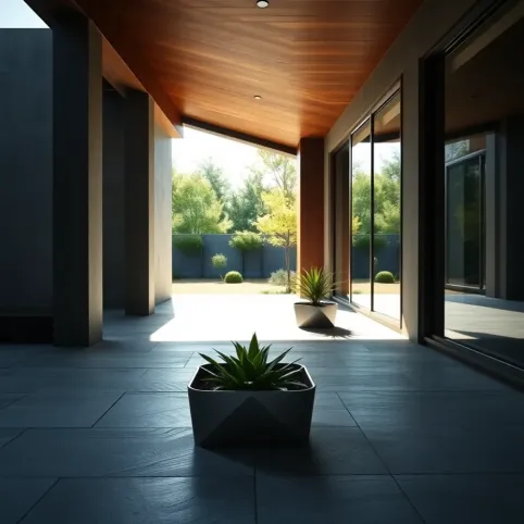 Nowoczesny ganek przed domem