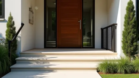 nowoczesny ganek przed wejściem do domu