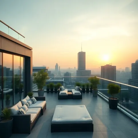 Nowoczesny taras na dachu