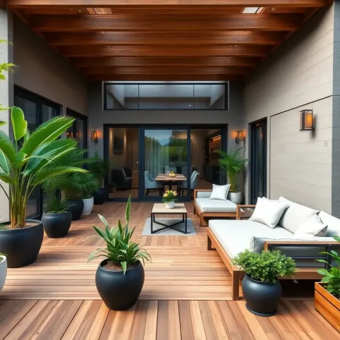 Nowoczesny taras przy domu