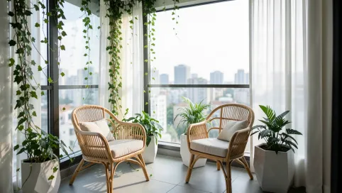 Nowoczesny wystrój okna balkonowego