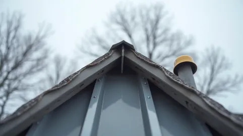 obróbka szczytu dachu jednospadowego