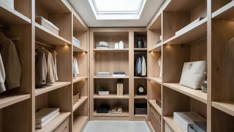 Okno dachowe w garderobie