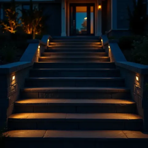 Oświetlenie schodów zewnętrznych z czujnikiem ruchu