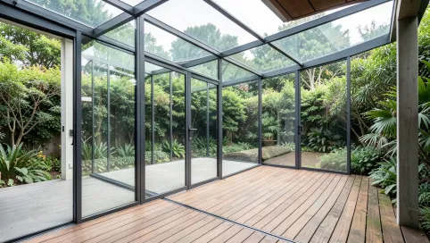 Oszklony taras przy domu