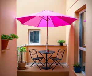 Parasol na balkon w bloku prostokątny