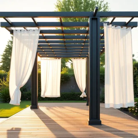 Pergola tarasowa 3x4 z zasłonami