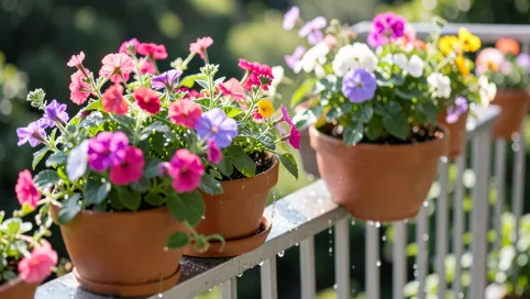 Podlewanie kwiaty na balkonie a sąsiedzi