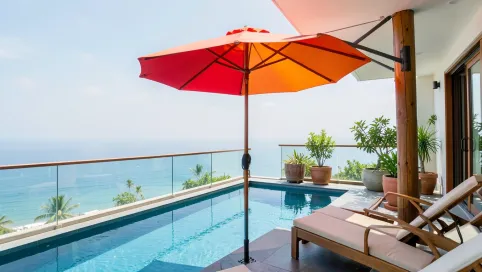 Pół parasol na balkon