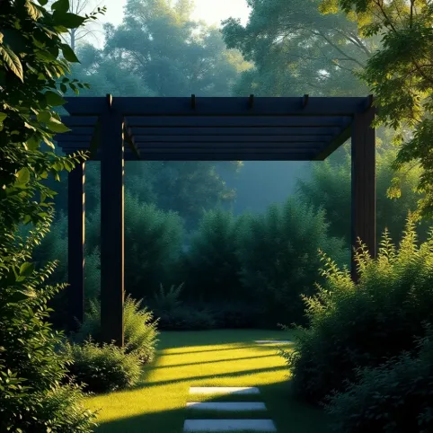 Projekt altany ogrodowej prostokątnej z dachem jednospadowym