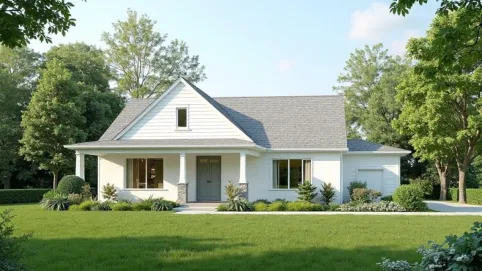 Projekt domu z dachem dwuspadowym bez garażu