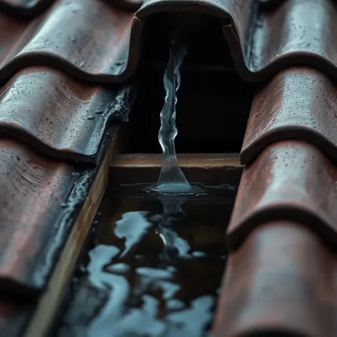 Przeciekający dach z dachówki