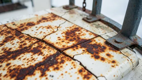 Rdza na płytkach balkonowych