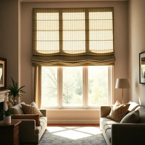 Rolety rzymskie w salonie