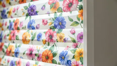 Rolety w kwiaty dzień noc