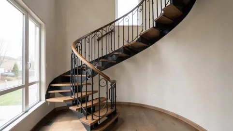 Schody kręcone w salonie