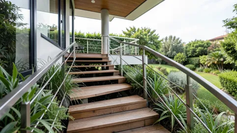 Schody z domu na taras