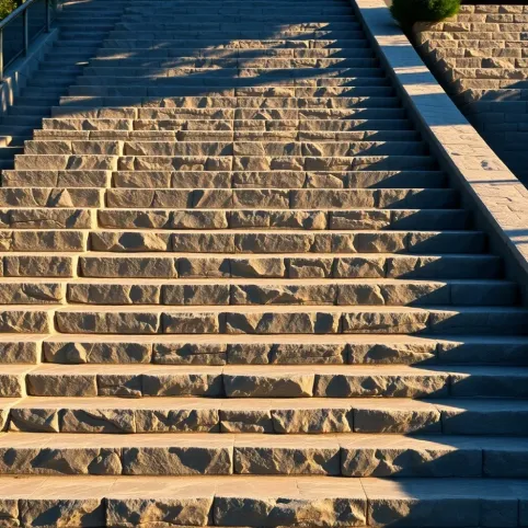 Schody zewnętrzne z kamienia łupanego