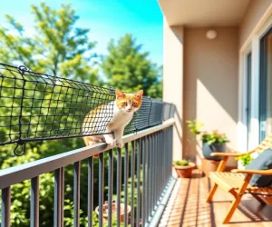 Siatka na balkon dla kota z montażem