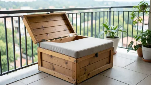 Skrzynia na balkon z siedziskiem