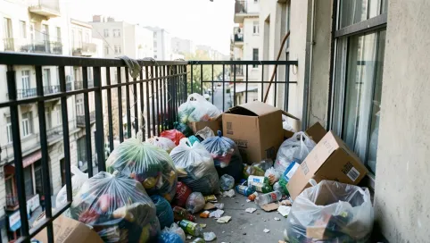 Śmieci na balkonie