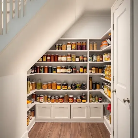 Spiżarnia pod schodami inspiracje