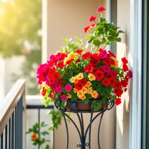 Stojak na kwiaty na balkon