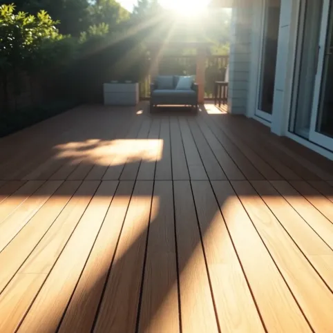 Taras drewniany na płytkach