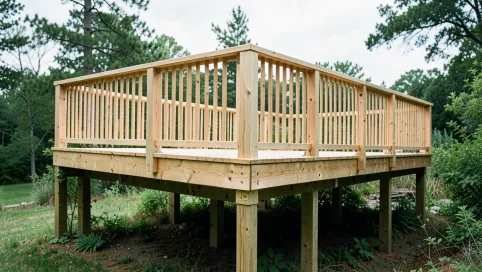 Taras drewniany na słupach cena robocizny