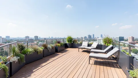 Taras na dachu garażu